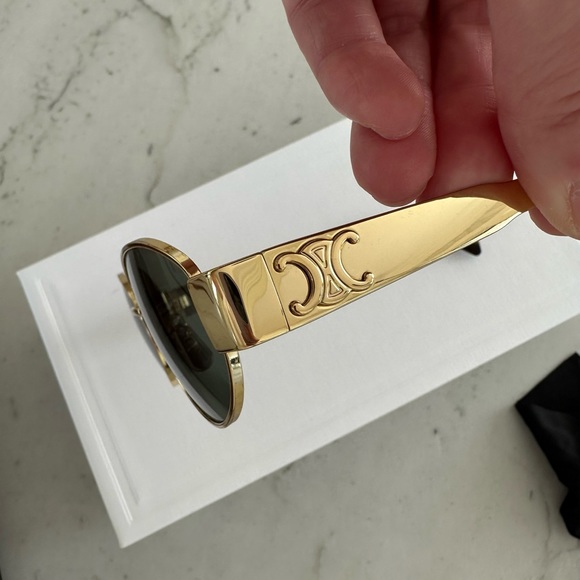Celine Gold and Black Sunglasses - Picture 4 of 8